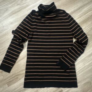 Coldwater Creek Black and Brown Striped Sweater